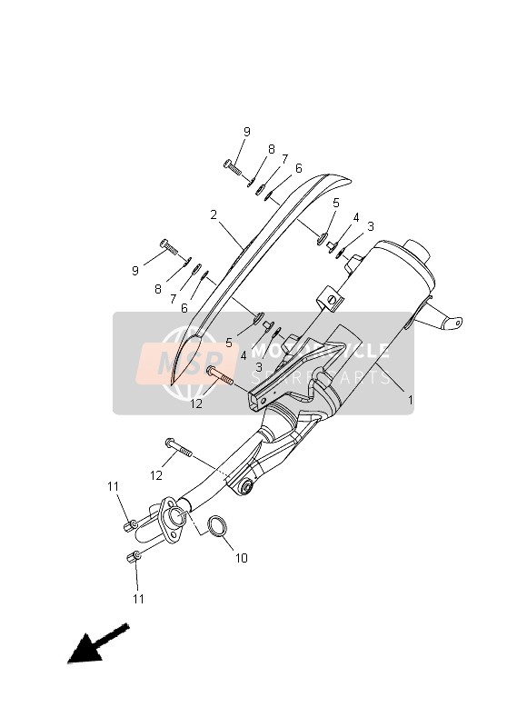 52BE47180000, Protecteur,  Pot D'Ec, Yamaha, 0